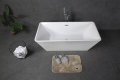 BelBagno BB60-1500-750 Отдельностоящая, прямоугольная акриловая ванна в комплекте со сливом-переливом цвета хром 1500x750x580 фото