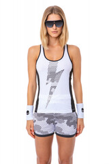 Топ теннисный Hydrogen Tech Thunderbolt Tank Top - white/black