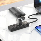 Хаб USB-концентратор Type-C на 4 USB (USB 3.0 * 1 + USB 2.0 * 3) (длина кабеля 30 см) Hoco HB25 (Черный)