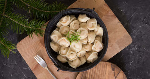 Пельмени с говядиной и свининой, упаковка 500 гр