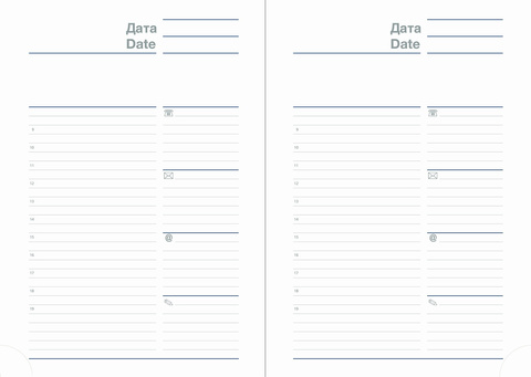 Ежедневник Letts Milano A5, недатированный, кожа искусственная, белые страницы синий (22-082017)