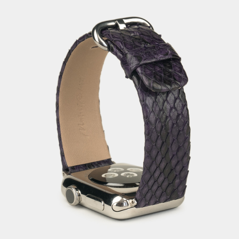 Ремешок для Apple Watch 42/44mm Classic из кожи питона фиолетового цвета
