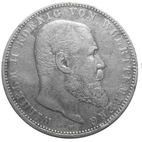 5 марок 1903 год (F) Германия-Вюртемберг VF