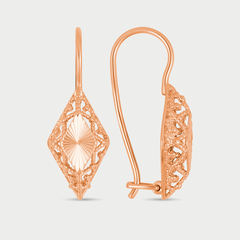 Серьги для женщин без вставок из розового золота 585 пробы (арт. АС847-3604)