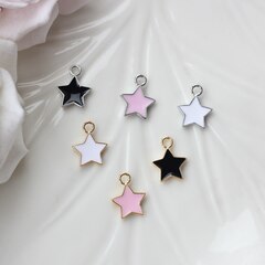 Подвеска Звезда с эмалью 12*10 мм, белая, позолота, П1051