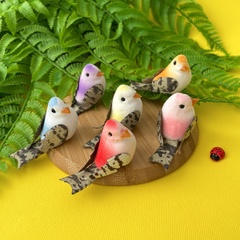 Птички декоративные, искусственные, цвет микс, 5 см, набор 6 шт.