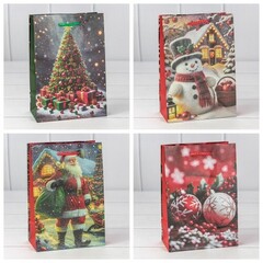 
          Пакет подарочный 14 х 20 х 8 см Набор 4 шт "Микс" (Микс)