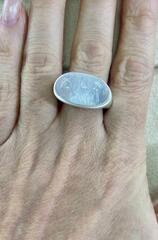 Кольцо капля с цветной вставкой из акрила в стиле BOTTEGA