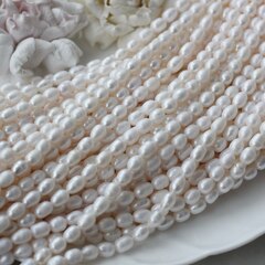 Жемчуг натуральный речной, рис, 7-9 мм, 1 нить, Ж025