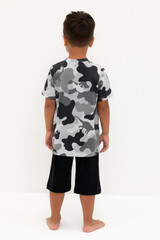 пижама  для мальчика  К 1614/камуфляж с динозаврами,черный