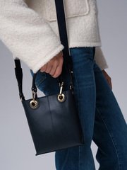 Сумка кожаная кросс-боди Deboro 30347 синий/сафьяно