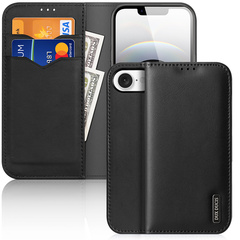 Чехол книжка из натуральной кожи с защитой RFID для iPhone 16e, серия Hivo Series Case от Dux Ducis