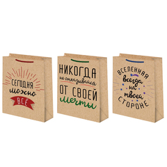 Пакет подарочный S вертикальный, Пожелания, 18*23*10 см (Д*В*Ш)