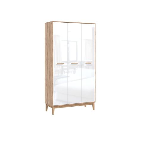 Кельн Шкаф 3-х ств. (Белый Глянец, Дуб Крафт)