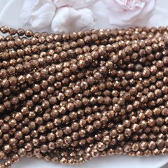 Гематин гематит, шарик граненый, 6 мм, шоколад, 1 нить, ГМ053