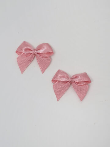 Бантик пришивной декоративный пудрово-розовый 2 см