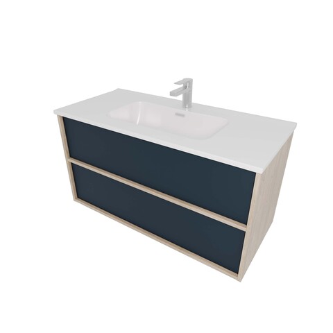 Aquatek AQ66100-DO-MG AQ66100-DO-MG Комплект мебели:Тумба 100 см ЛИБРА с раковиной AQ4100-00, 2 ящика push-to-open,цвет фасадов серый мат,  корпус дуб давос