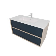 Aquatek AQ66100-DO-MG AQ66100-DO-MG Комплект мебели:Тумба 100 см ЛИБРА с раковиной AQ4100-00, 2 ящика push-to-open,цвет фасадов серый мат,  корпус дуб давос фото