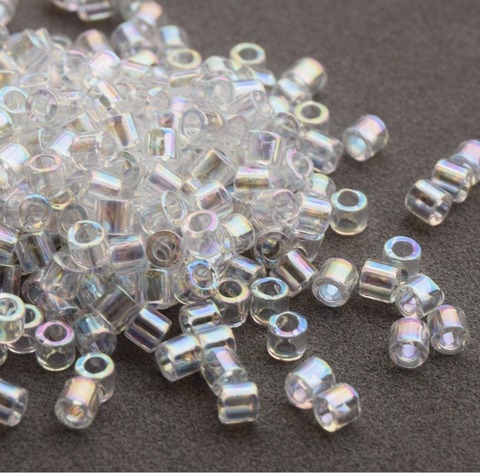 DBL-0051 Бисер цилиндрический Миюки делика 8/0 Прозрачный радужный /Miyuki delica 8/0 Crystal AB