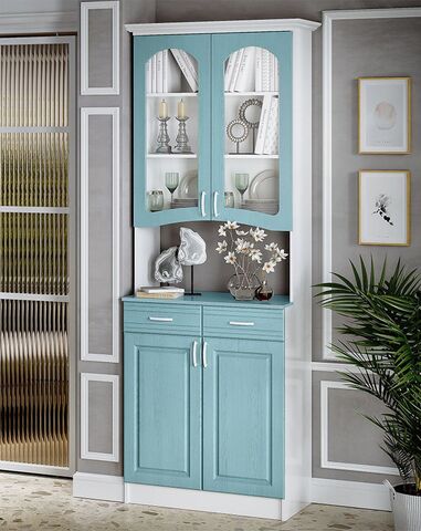 Буфет 2-х створчатый Констанция (Голубой, Белый)