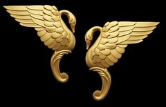 Силиконовые молды № 2347 Накладка Лебедь правый и левый. Набор 2 шт