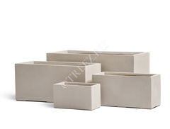 Кашпо TREEZ Effectory - Beton - Низкий прямоугольник - Белый песок