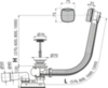 Сифон для ванны автомат комплект, металл арт. A553KM1, арт. A553KM1