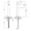 Gessi Rettangolo Смеситель для раковины с высоким изливом 128мм, цвет: хром 11922#031