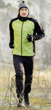 Премиальная куртка для лыж и зимнего бега Nordski Hybrid Hood Black/Lime