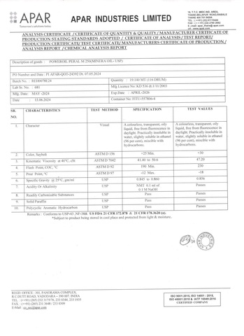 Вазелиновое масло Индия пищевая добавка Е905е канистра 10л.