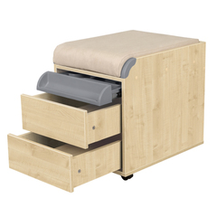 Тумба Дэми на колёсиках с 2 ящиками, органайзером для канцелярии и пуфом (ТУВ.10)