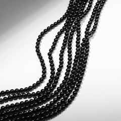 Шерл (черный турмалин) натуральный, бусины в форме шара, 4,6мм