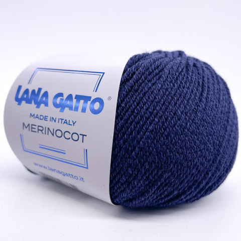 Пряжа Lana Gatto Merinocot 13856 т.синий (уп.10 мотков)
