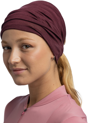 Картинка шарф-труба Buff Wool lightweight Solid Garnet - 4