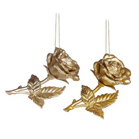 Набор елочных игрушек Розочка 2шт 11см Goodwill M&G шампань/золото