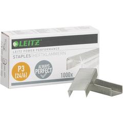 Скобы для степлера N24/6 Leitz никелированные (1000 штук в упаковке)