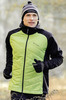 Премиальная куртка для лыж и зимнего бега Nordski Hybrid Hood Black/Lime