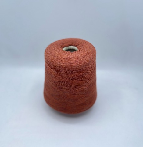Бобинная пряжа (пр.Италия), 1500м /100гр, 80%шерсть, 20%полиамид, цвет- Терракот,меланж, арт.31740