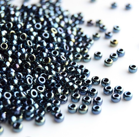 8/0 RR-0456 Бисер круглый Миюки /Miyuki round 8/0 Metallic Iris Gunmetal