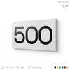Номер на дверь 500, табличка на дверь для офиса, квартиры, кабинета, аудитории, склада, белая 120х70 мм, Айдентика Технолоджи