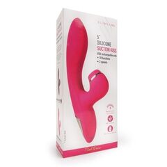 Розовый вибратор-кролик с вакуумной стимуляцией 5’’ Silicone Suction Kiss