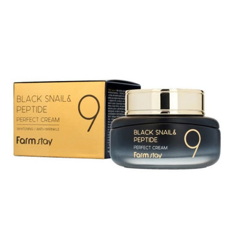 FarmStay Black Snail Peptide 9 Perfect Cream - Крем для лица с черной улиткой и пептидами