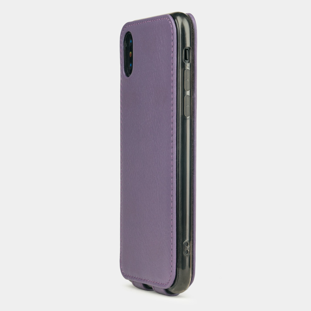 Чехол для iPhone X/XS из натуральной кожи теленка, фиолетового цвета