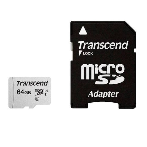 Карта памяти MicroSD 64GB Class 10 U1 Transcend TS64GUSD300S-A