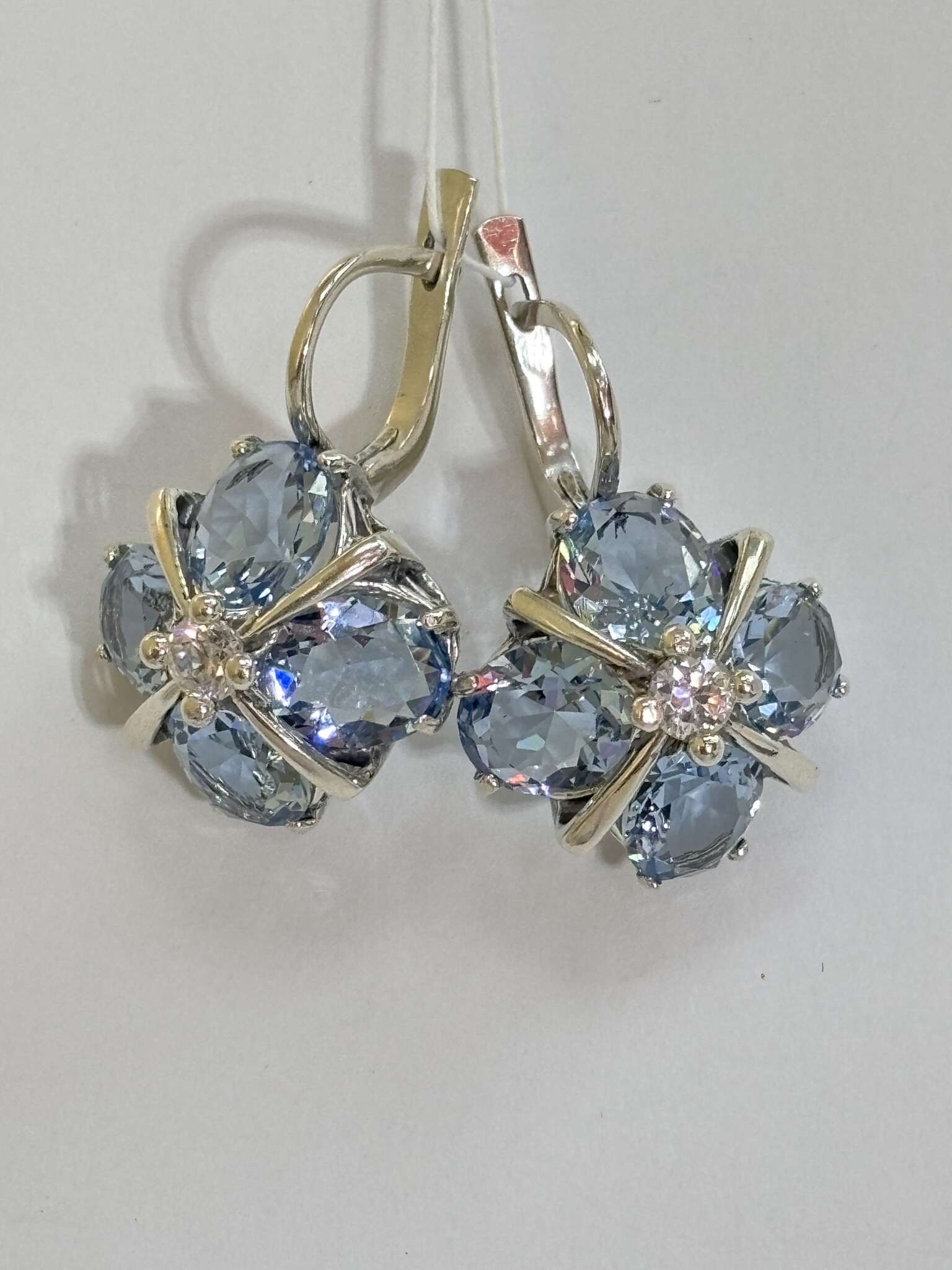 Пион  (серьги из серебра)
