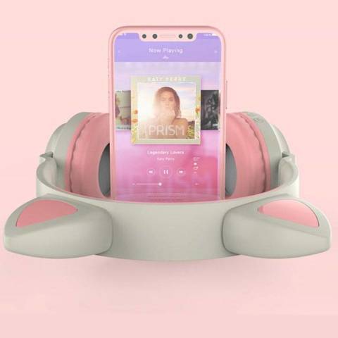 Беспроводные bluetooth наушники со светящимися кошачьми ушами Cat Ear Pink розовые