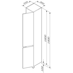 Шкаф-пенал, напольный, правый, 30 см, графит матовый AM.PM Gem S - M91CSR0306GM