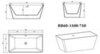 BelBagno BB60-1500-750 Отдельностоящая, прямоугольная акриловая ванна в комплекте со сливом-переливом цвета хром 1500x750x580