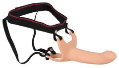 Силиконовый полый страпон на ремнях Silicone Strap-on - 19 см. - 