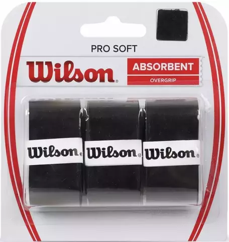 Намотка для ракетки Wilson Pro Soft Absorbent Overgrip Black (3шт)